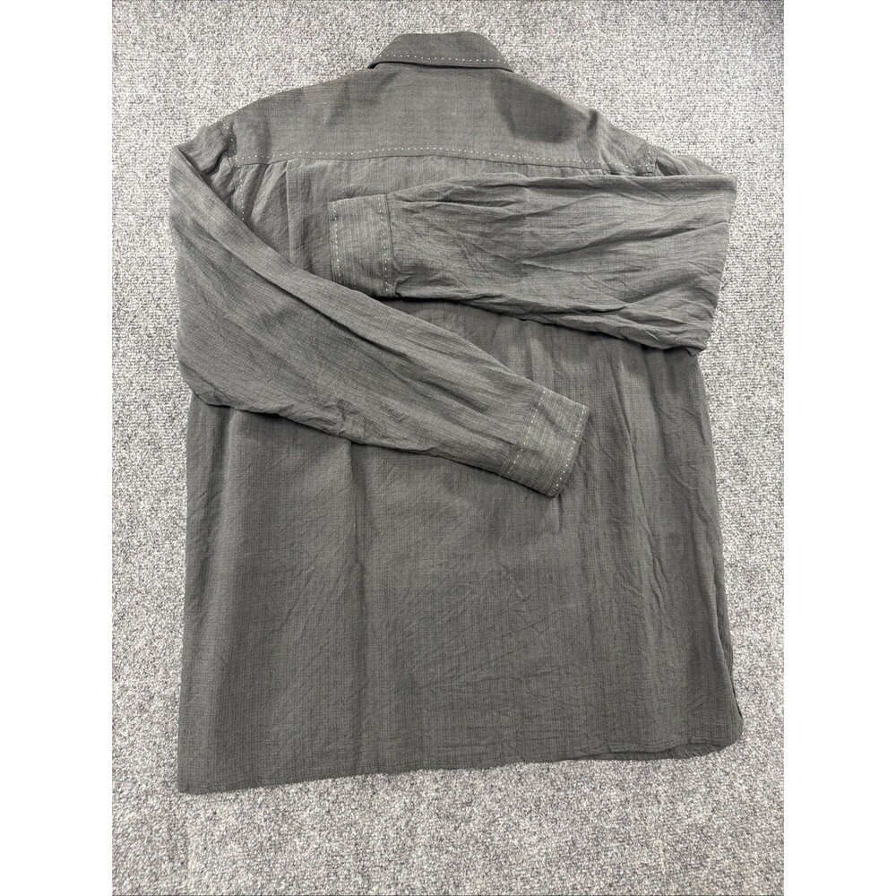 Nat Nast Luxury Originals Silk Cotton Button Up Shirt Gray Mens Large Casual - Picture 7 of 11